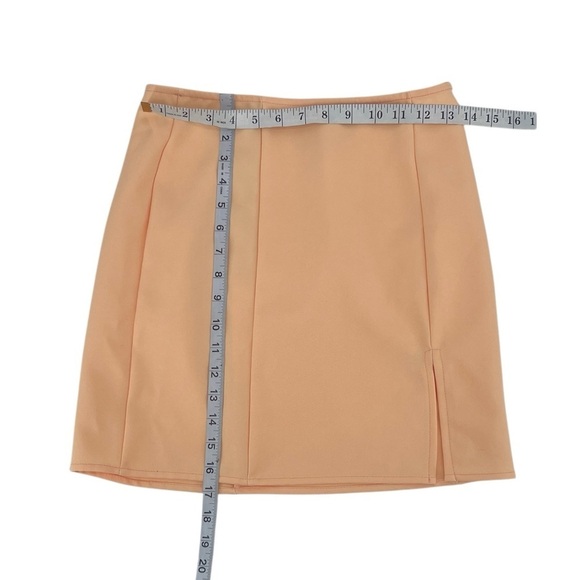 blue blush Yellow Side Slit Mini Skirt Size Med Women’s - Picture 5 of 5